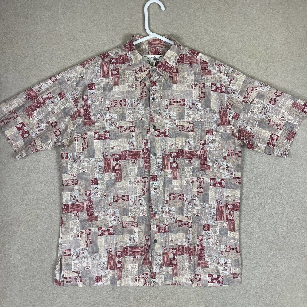 Tori Richard Mens M Short Sleeve Button Up Shirt 100% Cotton Lawn Chest Pocket